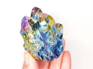 Rainbow Titanium Aura Quartz Clusters