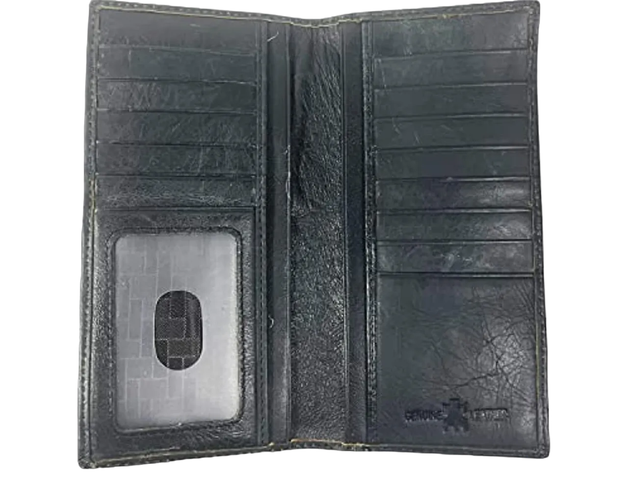 Rainbow Trading Men's Western Cowboy Black Leather Long Wallet