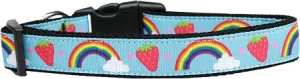 Rainbows And Berries Nylon Dog Collar Xl