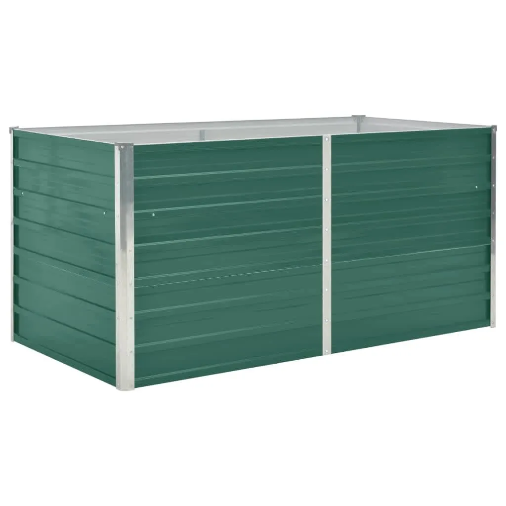 Raised Garden Bed 160x80x77 cm Galvanised Steel Green