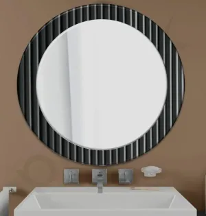 RAJ Glass Bathroom Mirror with Professional Mirror Mount Tape, (Unframed, Silver, Wall Mount, Rectangular (15'' Black)