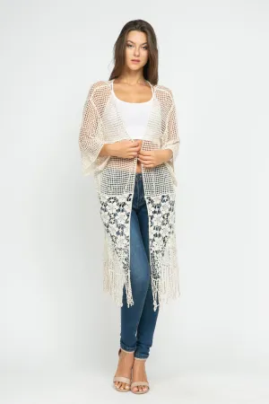 RAJ IVY MESH CROCHET KIMONO