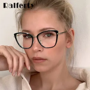 Ralferty Women's Eyeglasses Cat Eye Anti Blue Light F95290