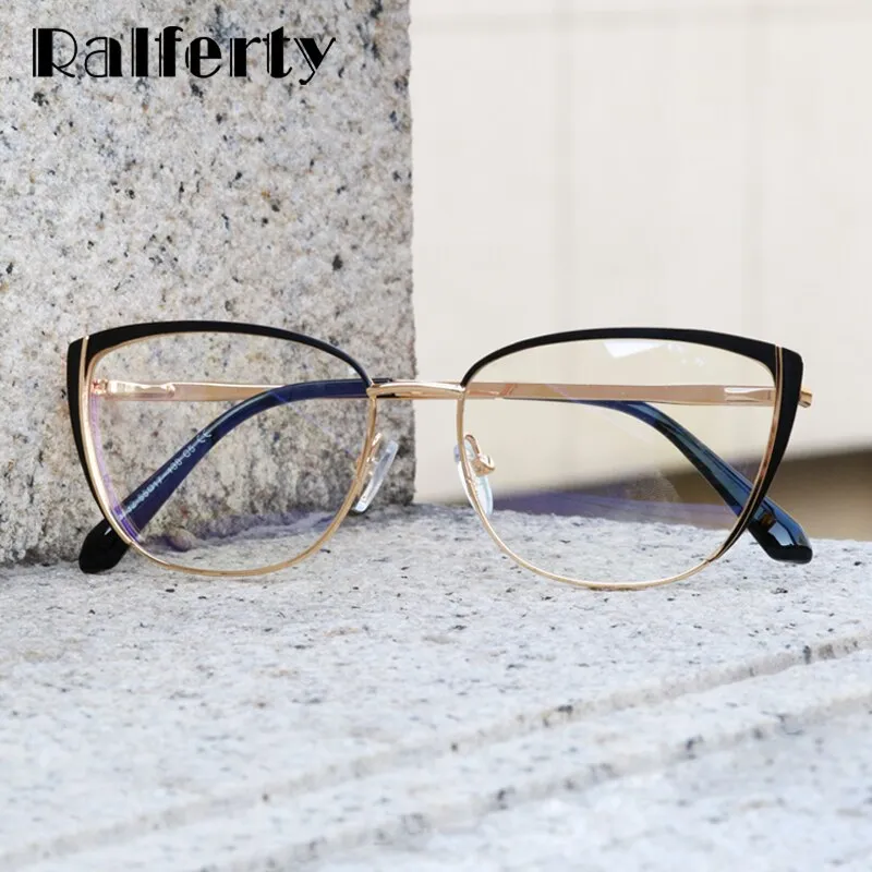 Ralferty Women's Eyeglasses Cat Eye Anti Blue Light F95732