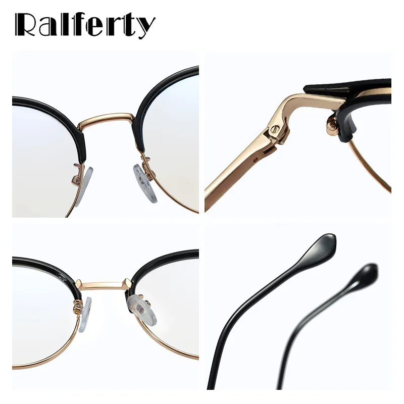 Ralferty Women's Eyeglasses Round Anti Blue Light TR90 F95602