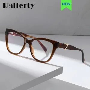 Ralferty Women's Full Rim Square Cat Eye Acetate Eyeglasses D909