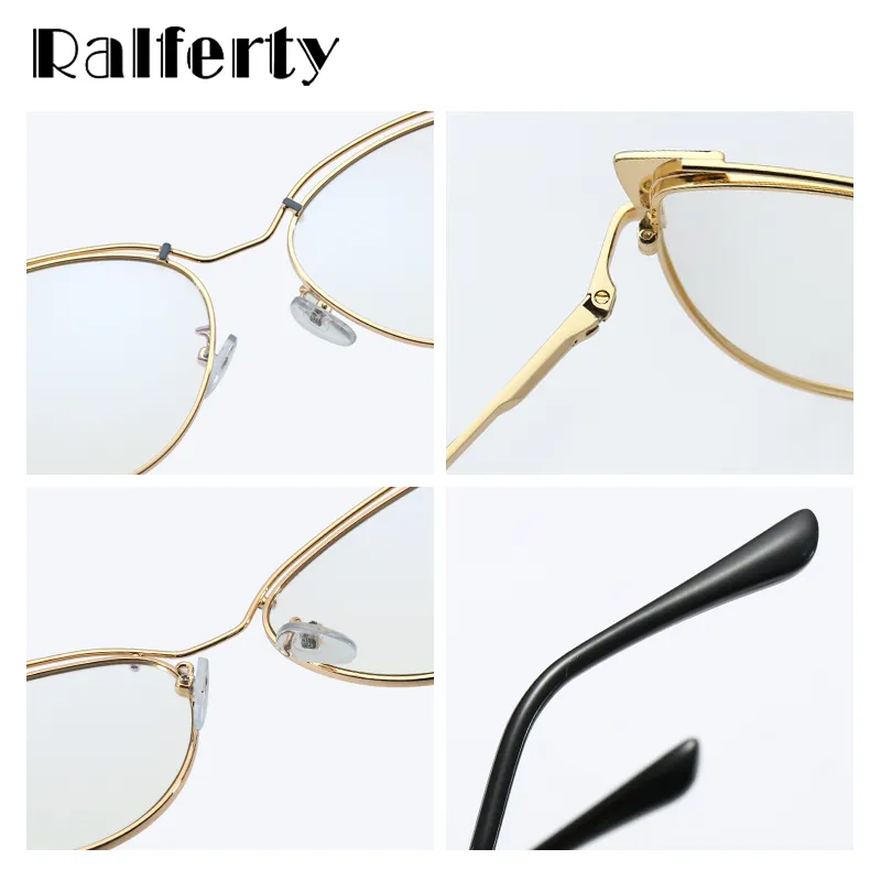 Ralferty  Women's Full Rim Square Cat Eye Eyeglass Alloy Eyeglasses F95636