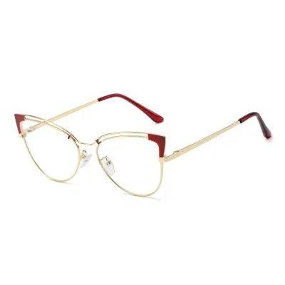 Ralferty  Women's Full Rim Square Cat Eye Eyeglass Alloy Eyeglasses F95636