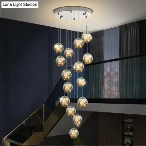 Raloo  - Modern Led Glass Ball  Chandelier