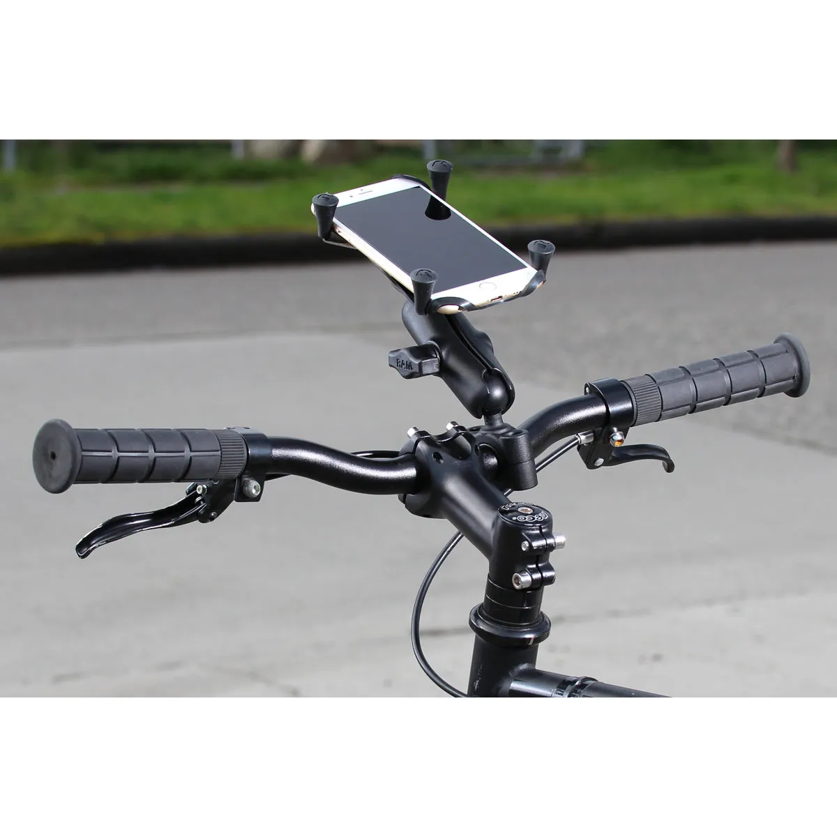 Ram X-Grip Large Phone Mount w/ Torque Medium Rail Base - Medium Arm | RAM-B-408-75-1-UN10U