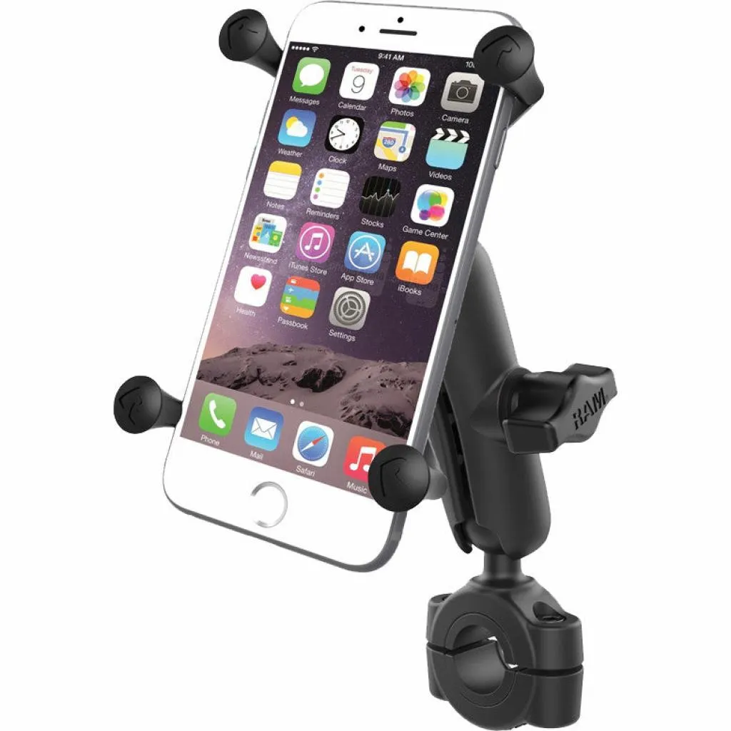 Ram X-Grip Large Phone Mount w/ Torque Medium Rail Base - Medium Arm | RAM-B-408-75-1-UN10U