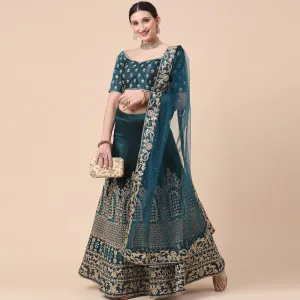 Rama Party Wear Sequins Embroidered Silk Lehenga Choli