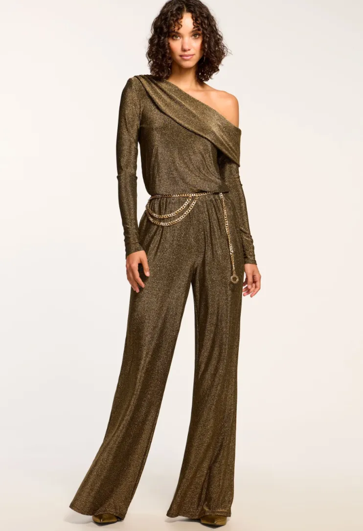 Ramy Brook Manny Jumpsuit Gold Knit