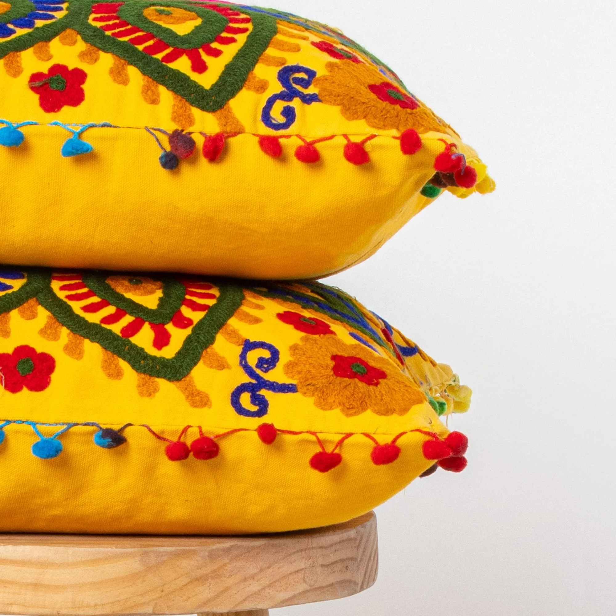 Rangoli Cotton Hand Embroidered Cushion Covers