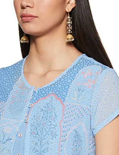 Rangriti Women's Ethnic Sky Blue Kurta (Size_S)