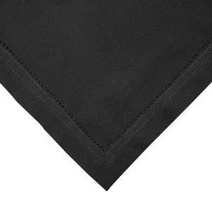 RANS Elegant Hemstitch Black Napkin