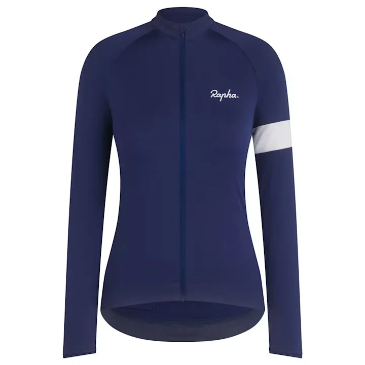 RAPHA Core Long Sleeve Women Jersey - MBW Navy/White