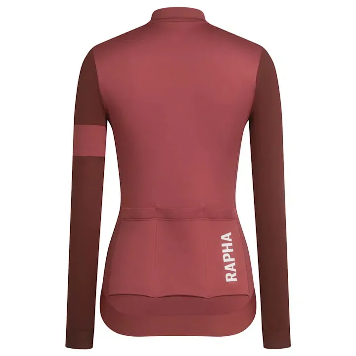 RAPHA Pro Team Training Long Sleeve Women AW2023 - Red/Rusty Red