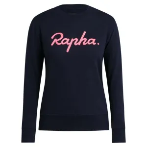 RAPHA Women Logo Sweatshirt - Navy/High-Vis Pink