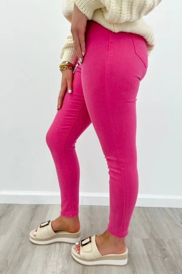 Raspberry Mid Rise Crop Skinny *Final Sale*