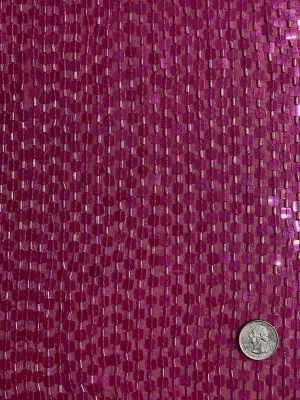 Raspberry Sorbet Sequin & Beads On Silk Chiffon JEC-073-17 Fabric