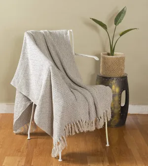 Ravaiyaa - Attitude is everything Cotton Soft Blanket Hand Knitted Winter Warm Comforter Throw AC Blanket Sofa Couch Throw Blanket (Grey Ikat)