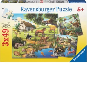 Ravensburger 3x49 pc -Forest Zoo & Pets Puzzle