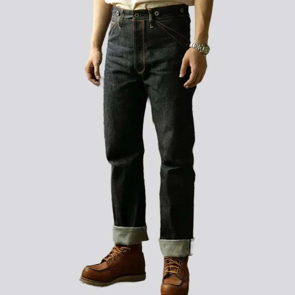 Raw heavyweight men's selvedge jeans