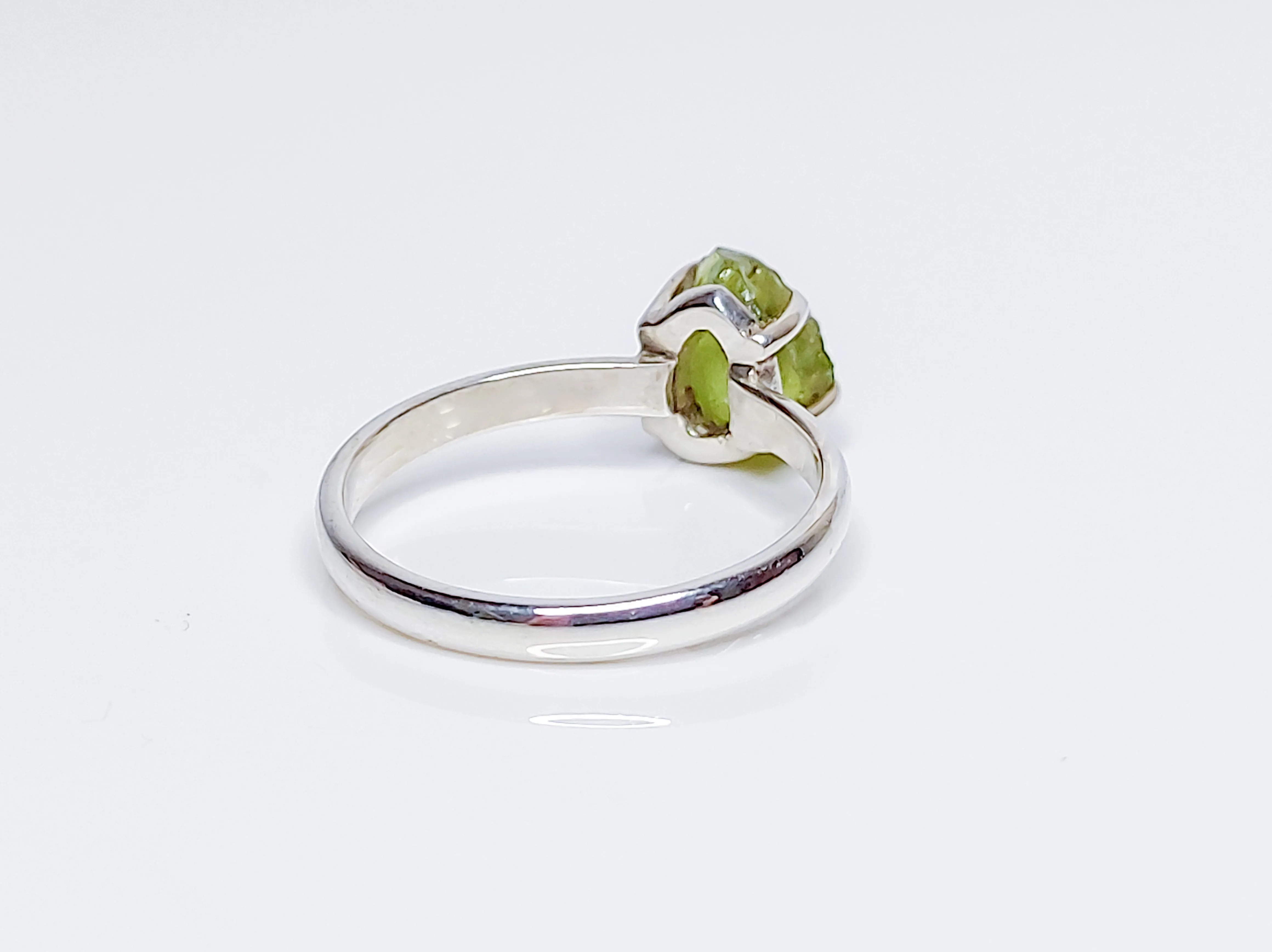 Raw Peridot Crystal Brithstone Ring