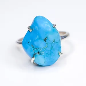 Raw Rough Stone Natural Turquoise Ring