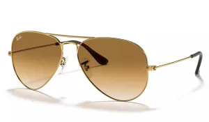 RAY-BAN Aviator Classic Sunglasses - Polished Gold - Brown Gradient Lens