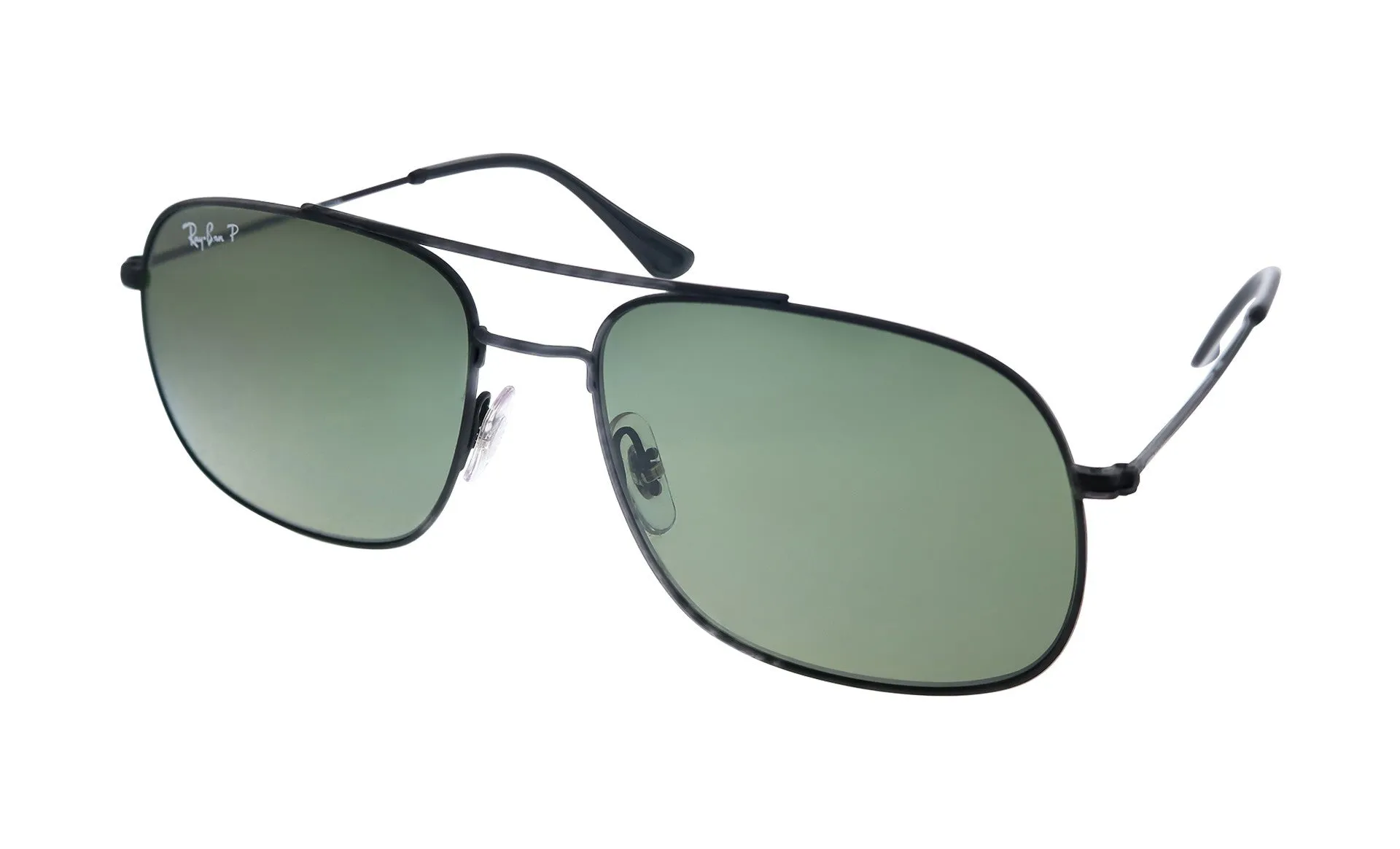 Ray Ban Black Sunglasses with Polarized Green Lenses-RB_3595_90149A_59mm