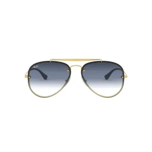 Ray Ban Gold Sunglasses with Blue Mirror Gradient Lenses-RB_3584N_91400S_61mm