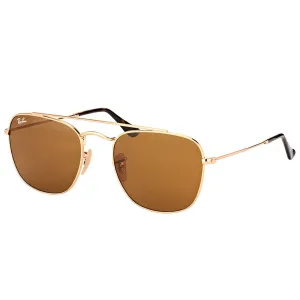 Ray Ban Gold Sunglasses with Brown Anti-Reflective Lenses-RB_3557_001/33_51mm