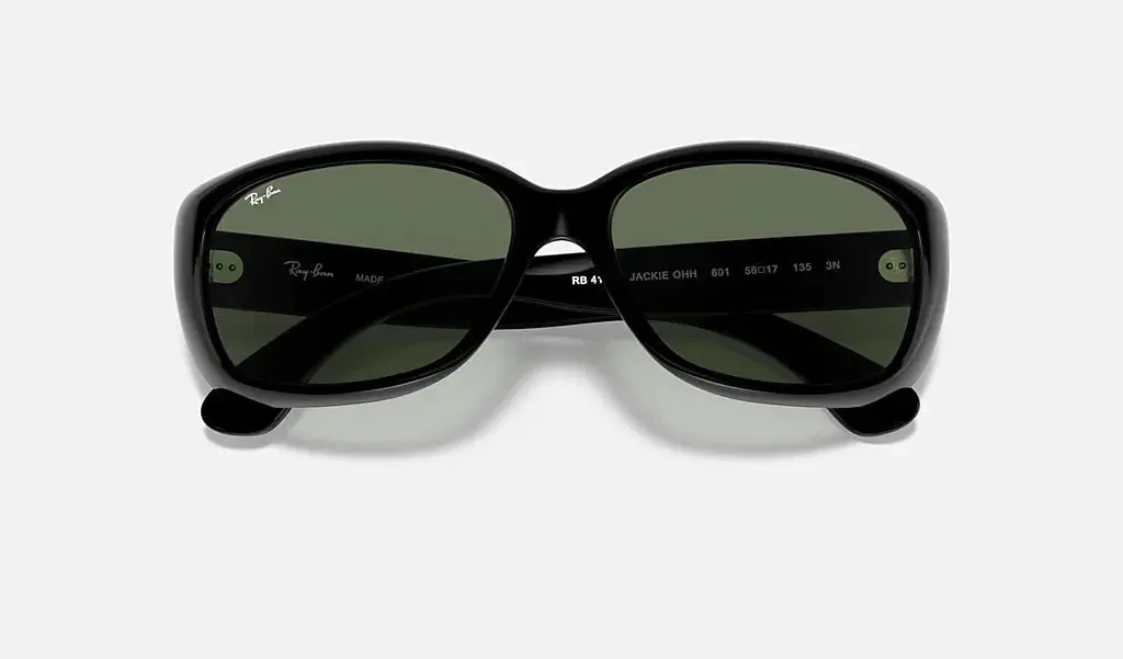 RAY-BAN Jackie Ohh Sunglasses - Black - Crystal Green Lens