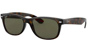 RAY-BAN New Wayfarer Classic Sunglasses - Tortoise - Crystal Green Polarized Lens