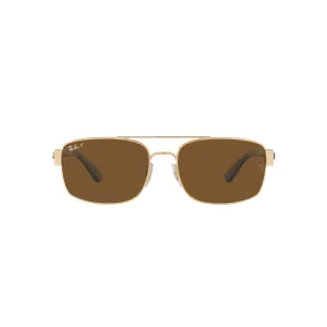 Ray Ban Polished Gold Sunglasses with Grey Classic Lenses-RB_3687_001/57_58mm