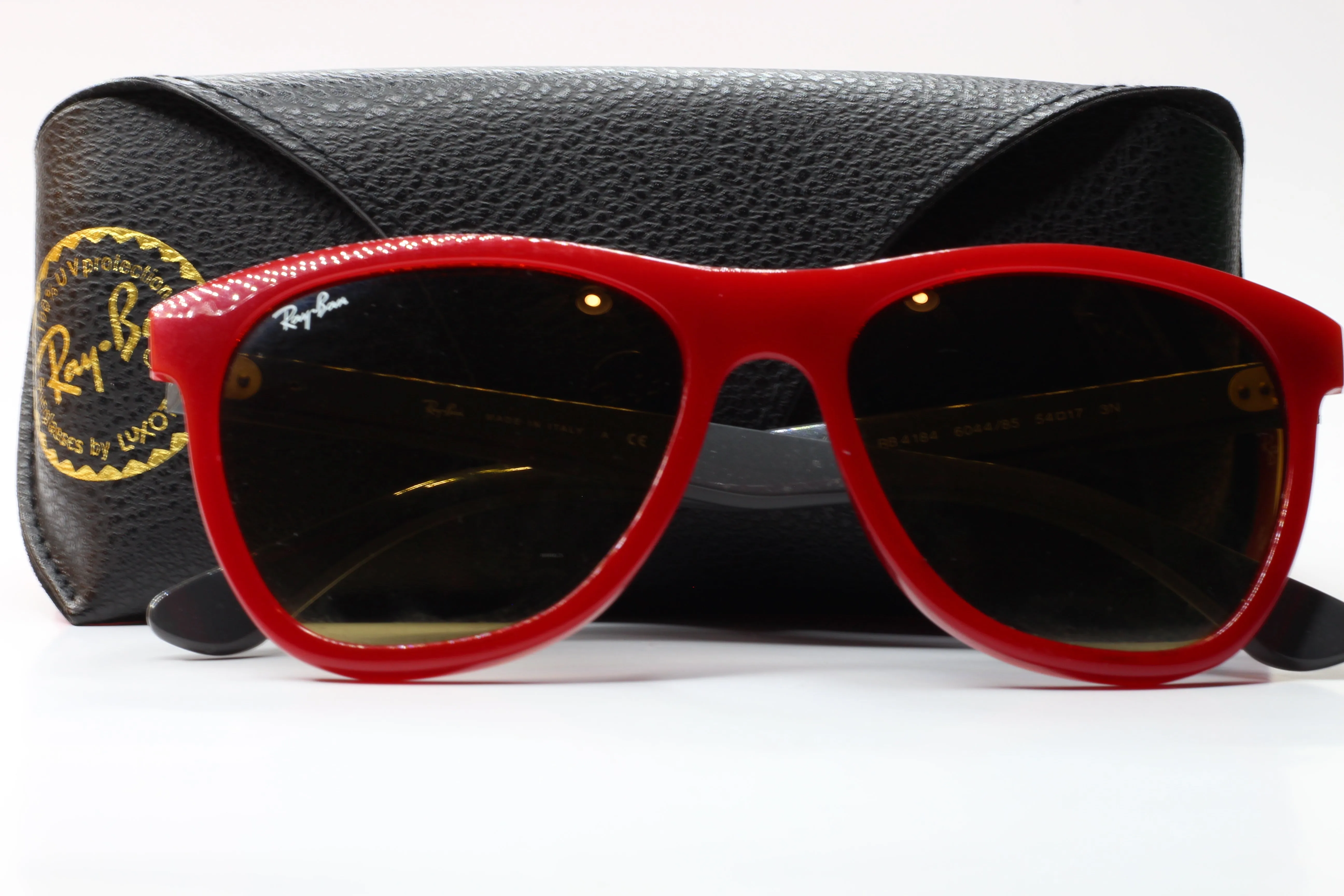 Ray-Ban RB 4184 6044/85 Red Gray ITALY Sunglasses