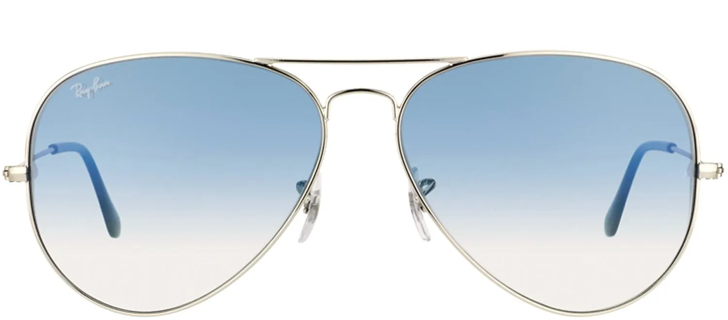 Ray Ban Silver Sunglasses with Blue Gradient Lenses-RB_3025_003/3F_55mm