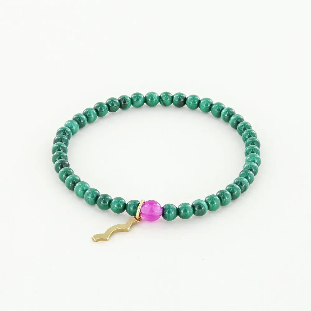 Rayminder UV Awareness Bracelet in 4mm Malachite