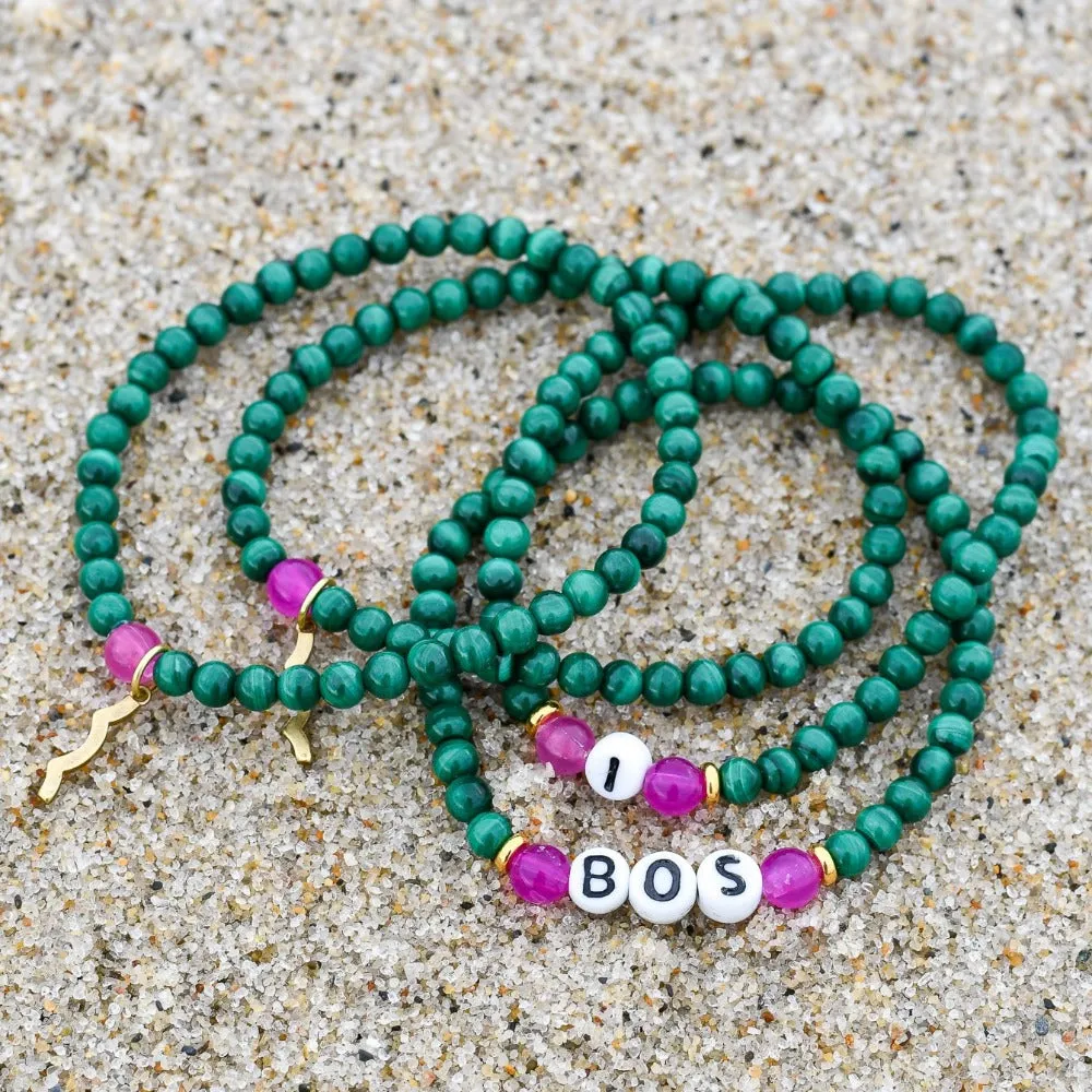 Rayminder UV Awareness Bracelet in 4mm Malachite