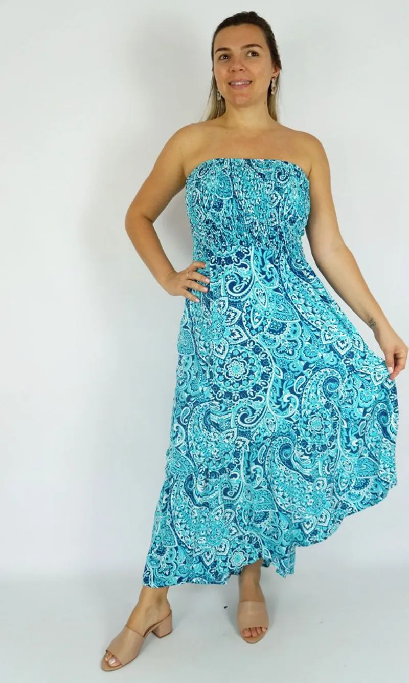 Rayon Dress Salsa Dehli Aqua