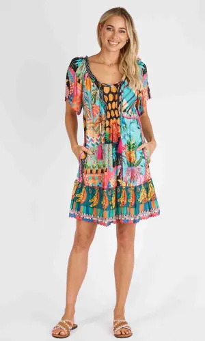 Rayon Shirred Dress Ashford