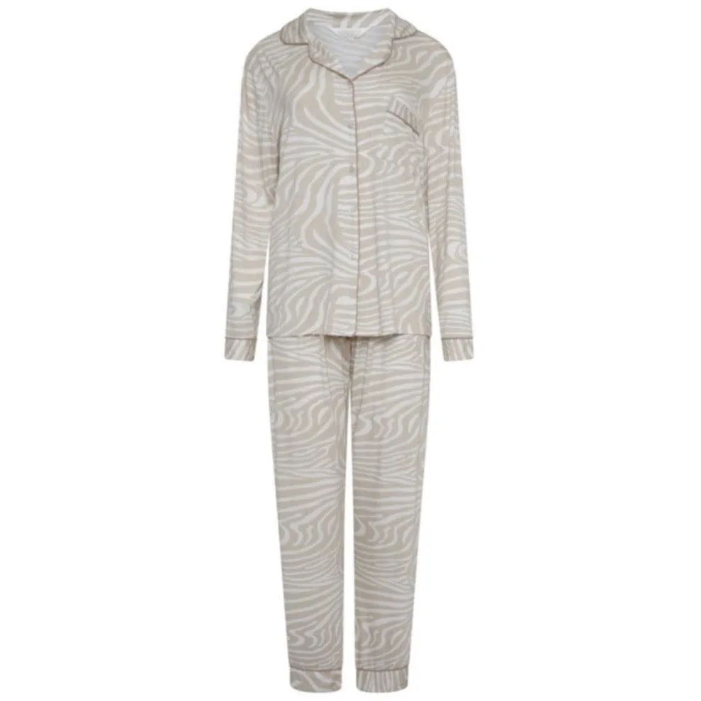 Rayon Stretch Sleep Trouser Pyjama Set- Zebra Print