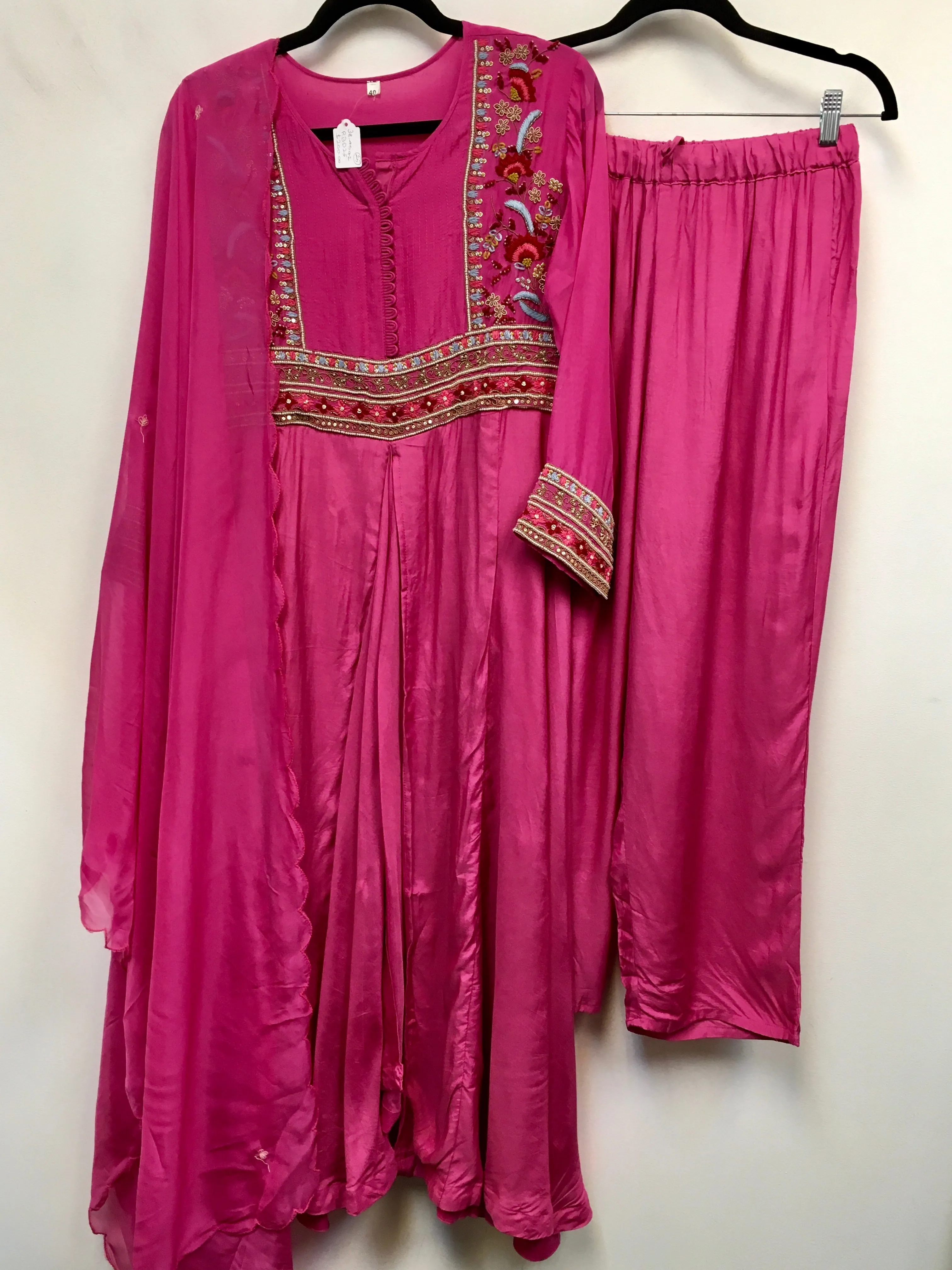 RBD025- Pink heavy party wear suit with dupatta.