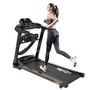 Reach T-200M [4HP Peak] Motorized Running Indoor Treadmill for Home Gym Equipment with Massager, Multi-Function with Manual Incline | | LCD Display with 12 Preset Workouts Exercise Machine