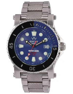 Reactor Polaris Mens Watch - Stainless Steel - Blue - NEVER DARK Bezel