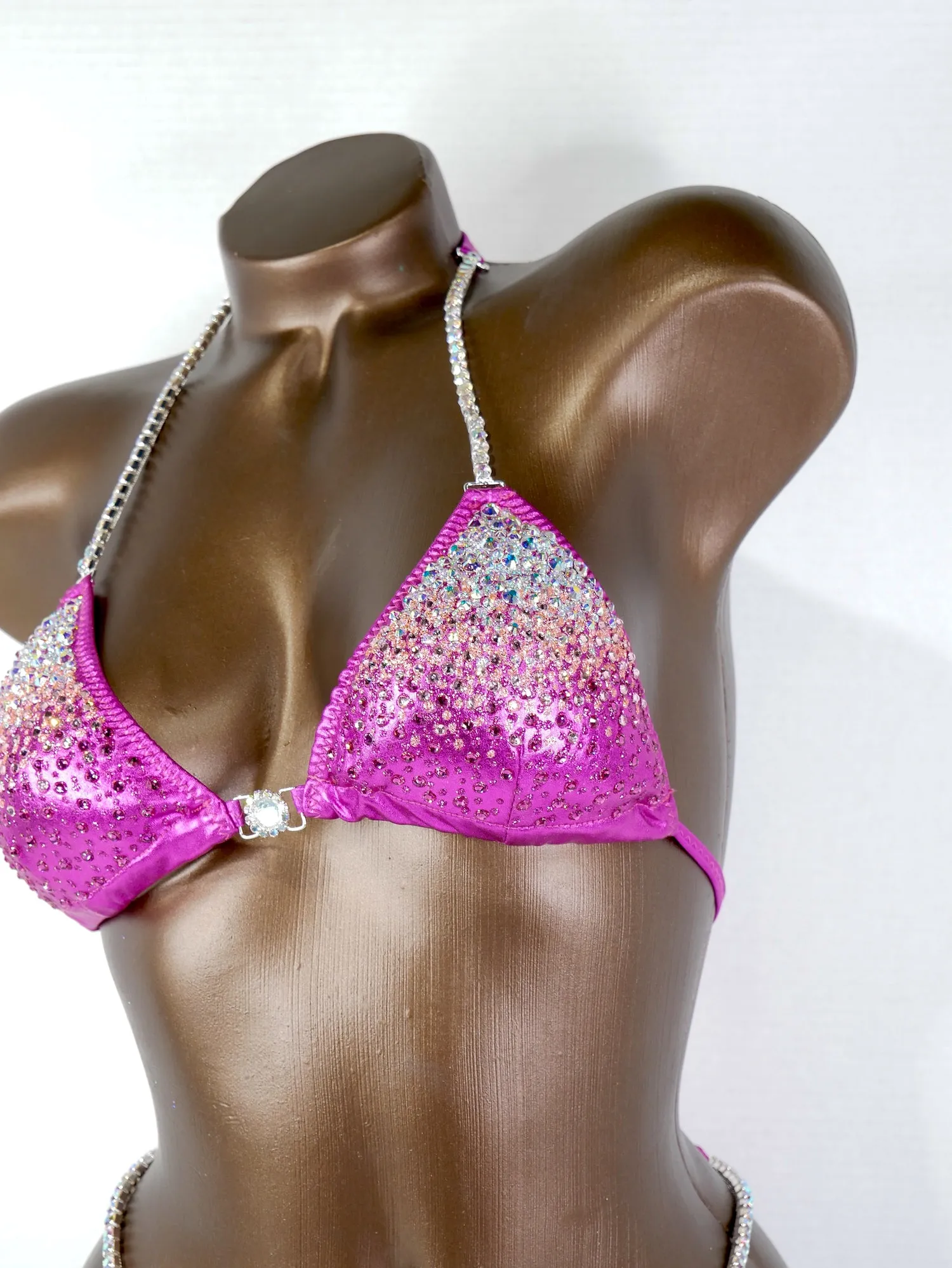 Ready Made Fuchsia Crystal AB Bikini Suit