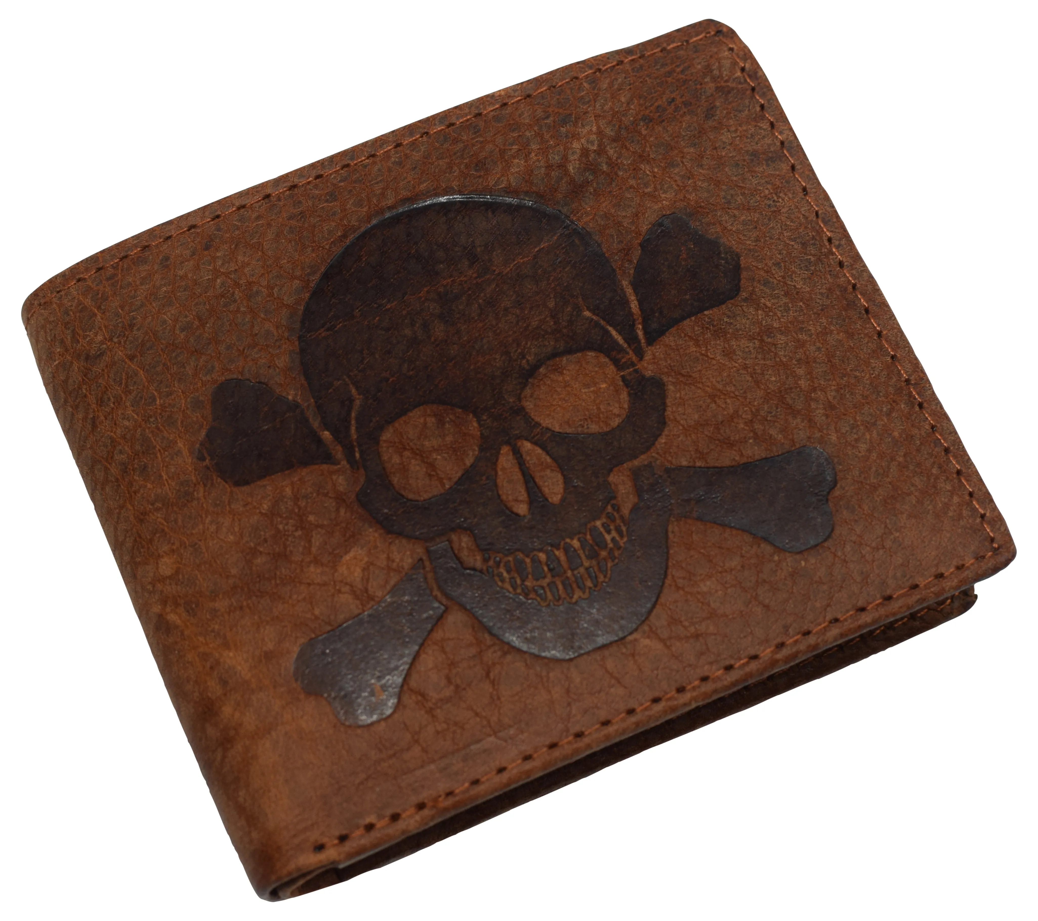 Real Genuine Leather RFID Blocking Wallets Mens Wallet Bifold Classic Engraved Logos