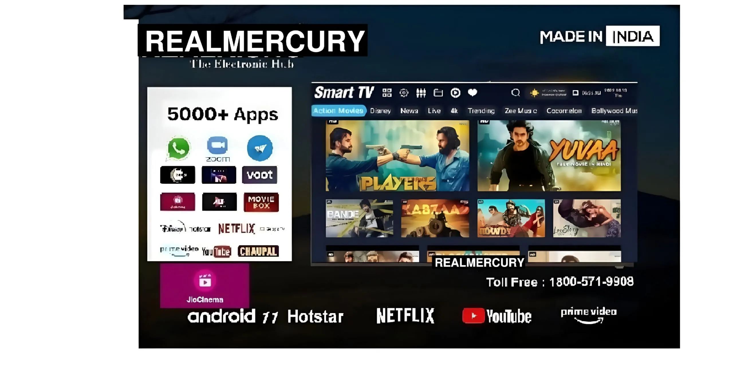 REAL MERCURY 32 inch Smart tv Android 11 4k Ultra fullhd